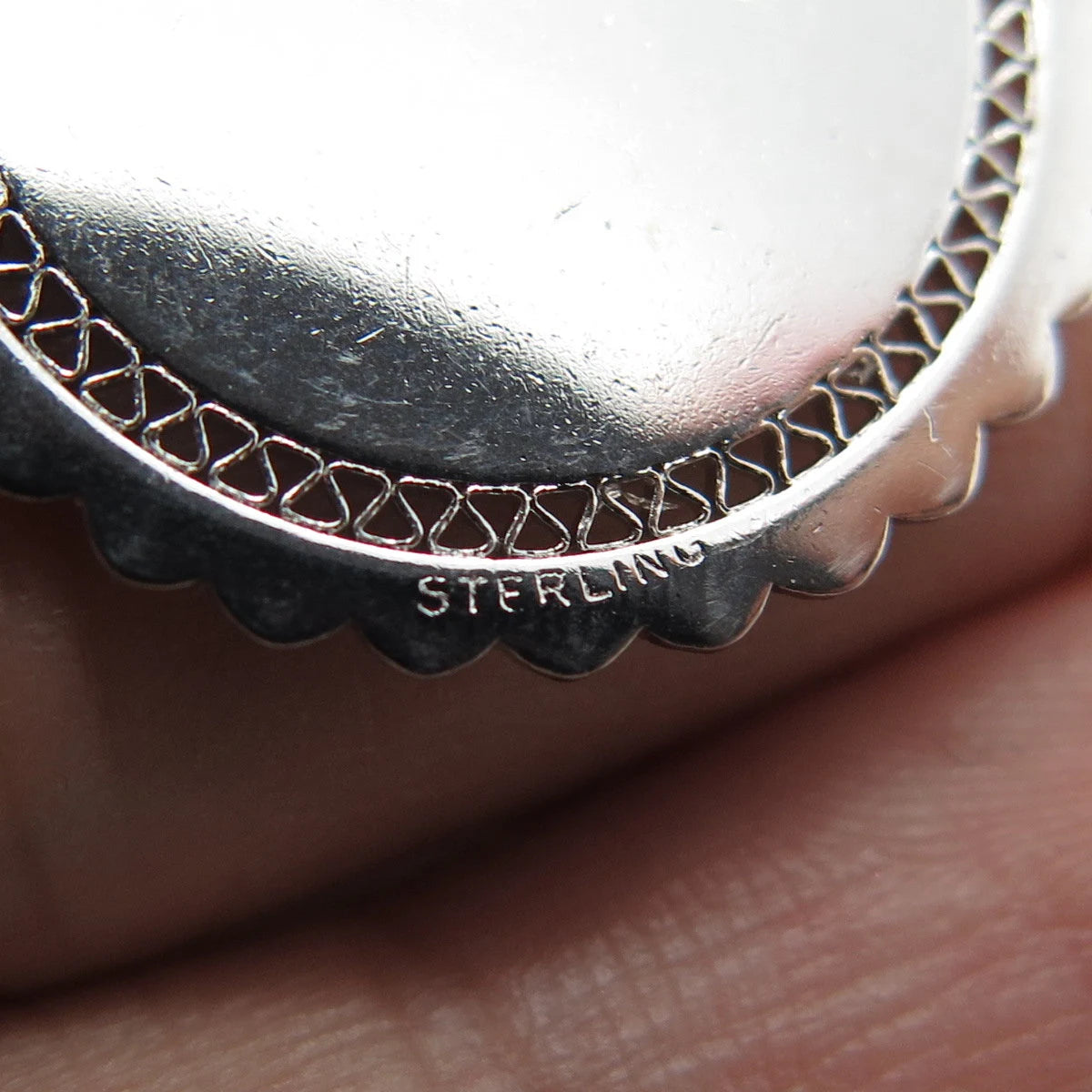 925 Sterling Silver Vintage Engagement Proposal Round Medal Pendant
