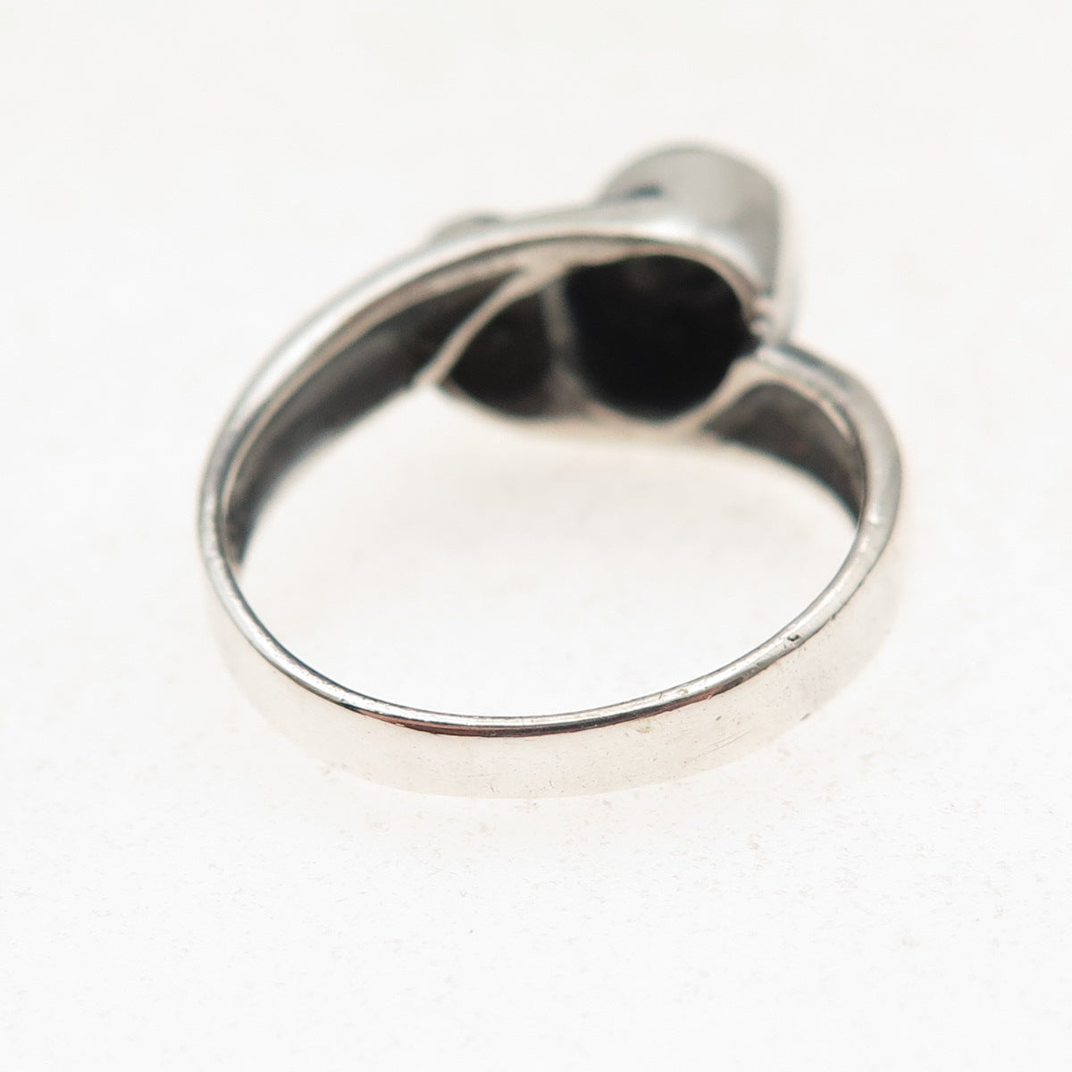 925 Sterling Silver Vintage Modernist Oxidized Ring Size 9