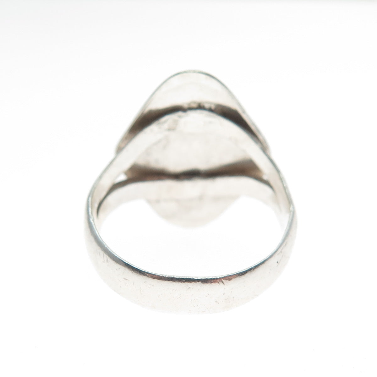 925 Sterling Silver Vintage Real Lapis Lazuli Gem Beaded Oxidized Ring Size 6.5