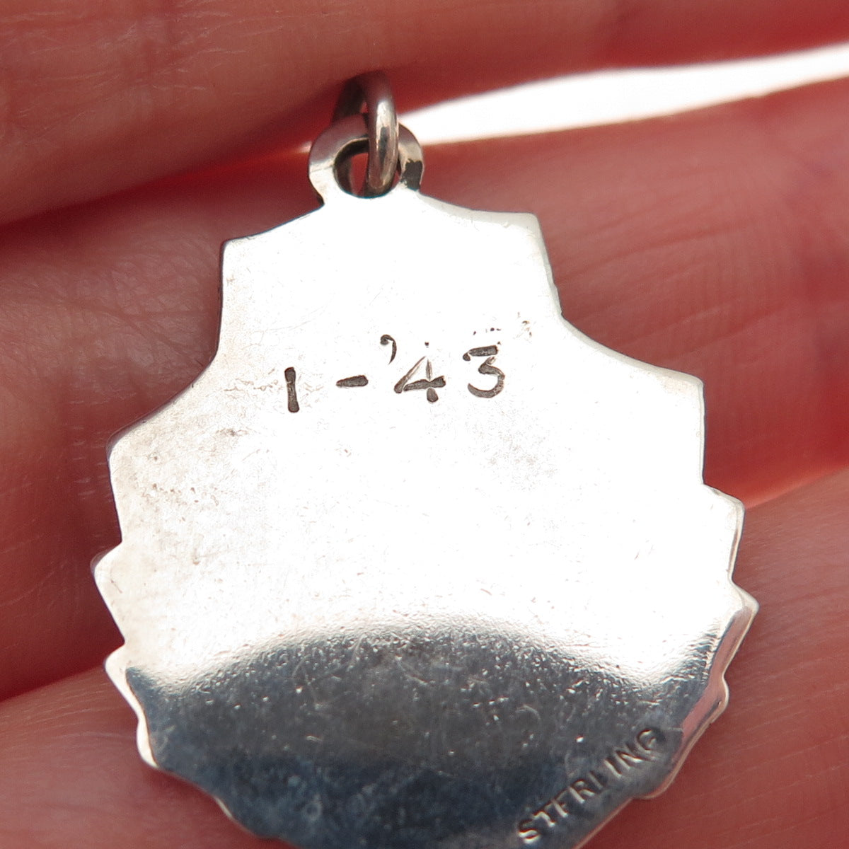 925 Sterling Silver 2-Tone Antique 1943 NY Public School 159 Fob Charm Pendant