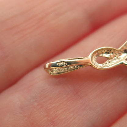 925 Sterling Silver Gold Plated Real Diamond & Sapphire Minimalist Charm Pendant
