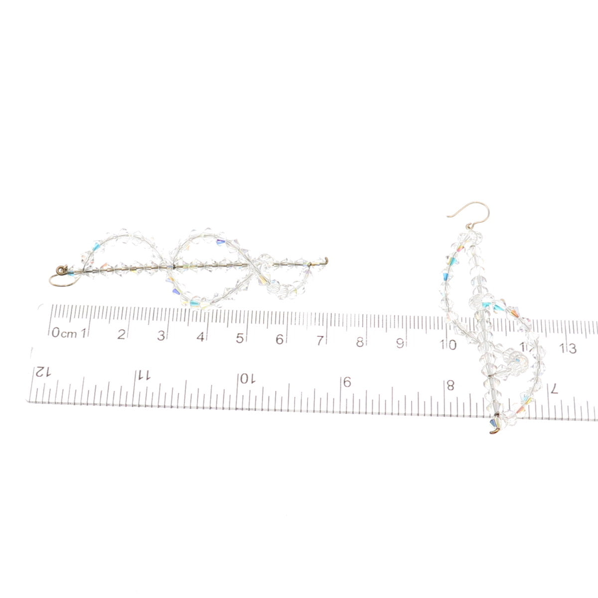 Gold Filled Vintage Crystal Beads Twisted Dangle Earrings