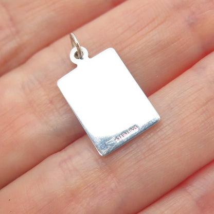 925 Sterling Silver Enamel Give Me Something Wonderful Minimalist Charm Pendant