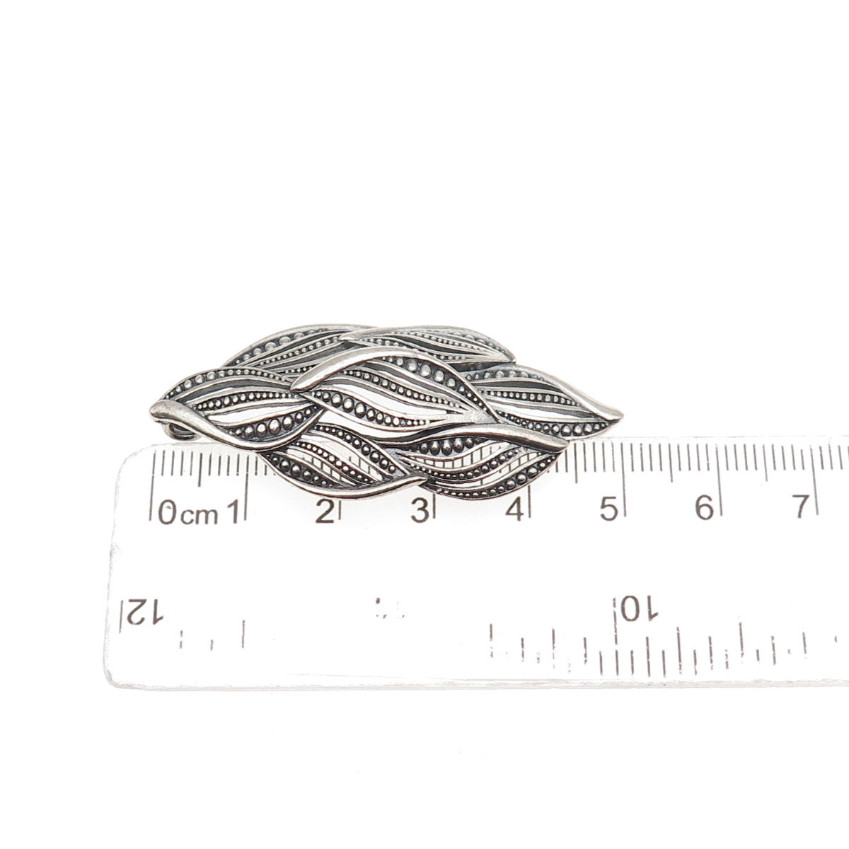 Or Paz PZ 925 Sterling Silver Vintage Israel Modernist Floral Slide Pendant