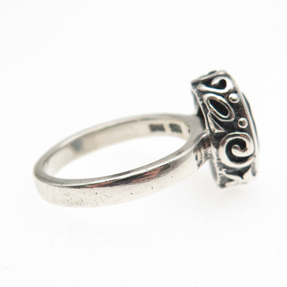 Silpada 925 Sterling Silver Vintage Real Smoky Quartz Swirl Ring Size 8
