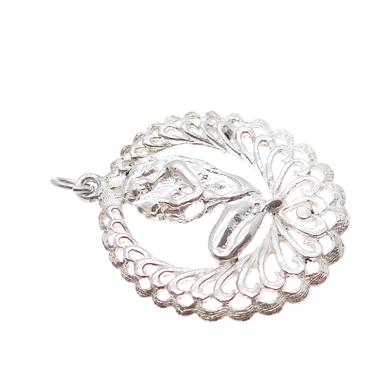 925 Sterling Silver Vintage Mermaid Ornate Charm Pendant