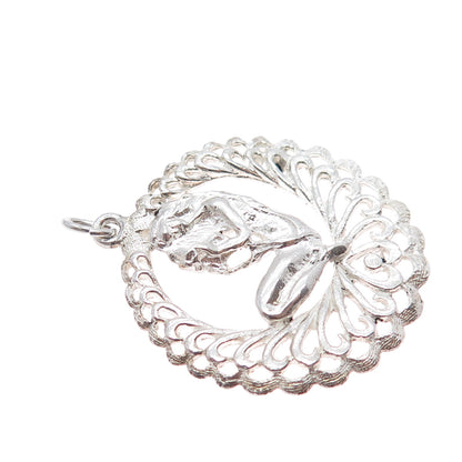 925 Sterling Silver Vintage Mermaid Ornate Charm Pendant