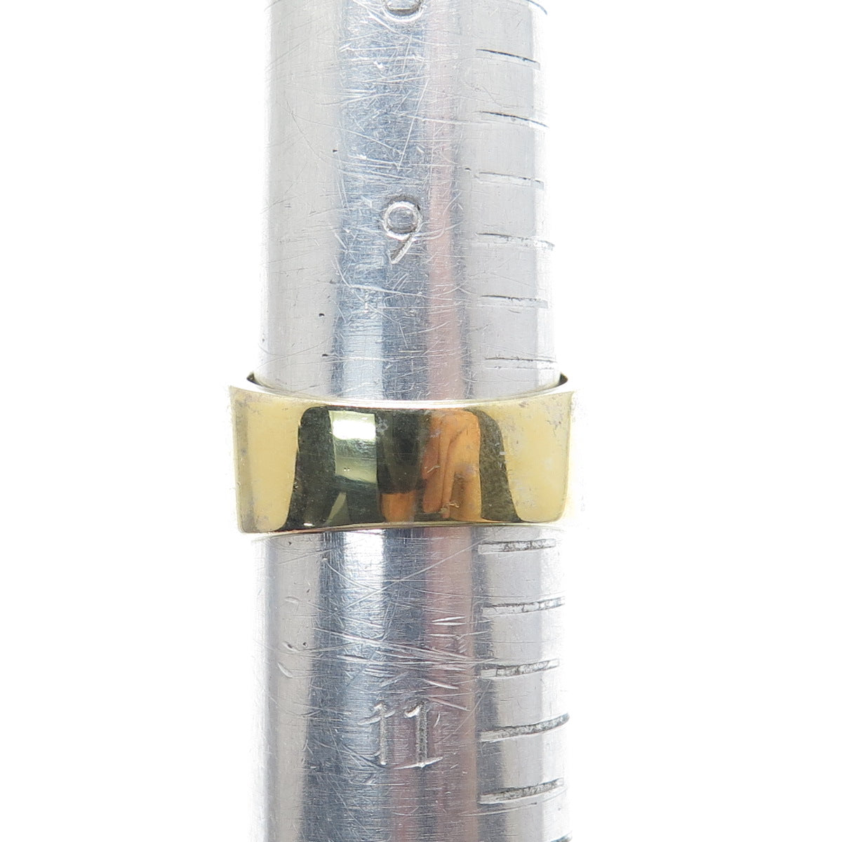 925 Sterling Gold Plated Round-Cut Shaped C Z Cross Signet Wide Ring Size 10.25