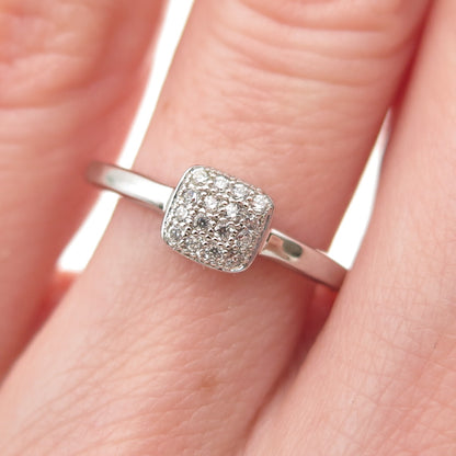 925 Sterling Silver Round-Cut C Z Engagement Ring Size 6