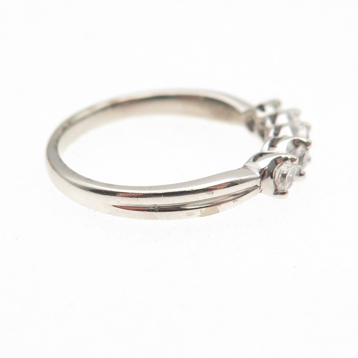925 Sterling Silver Round-Cut C Z Anniversary Band Ring Size 7