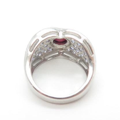 925 Sterling Silver Real Ruby & Tanzanite Gemstone Ring Size 6.75