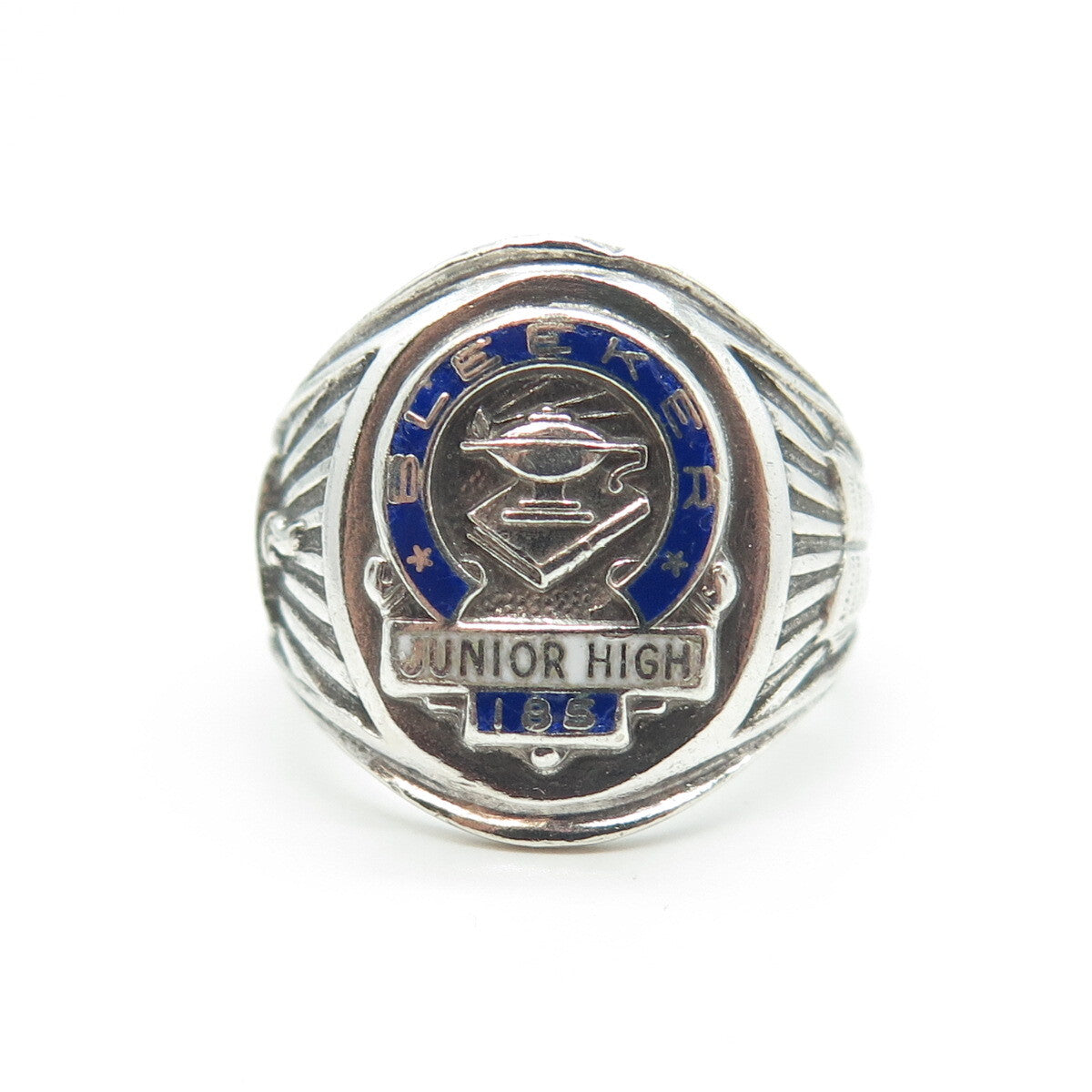 REED & CO Sterling Silver Vintage Enamel JHS 185 Edward Bleeker Ring Size 6.75