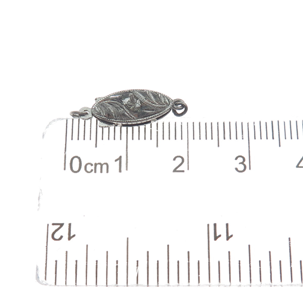 925 Sterling Silver Antique Engraved Oxidized Lock Clasp for Bracelet / Necklace