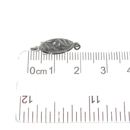 925 Sterling Silver Antique Engraved Oxidized Lock Clasp for Bracelet / Necklace