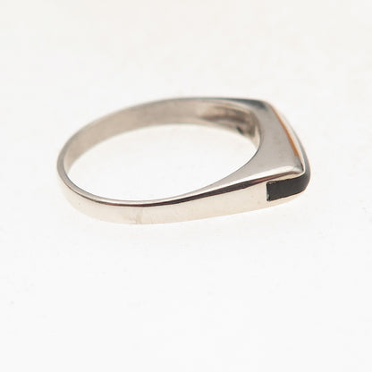 Old Pawn 925 Sterling Silver Vintage Southwestern Black Onyx Ring Size 6.75