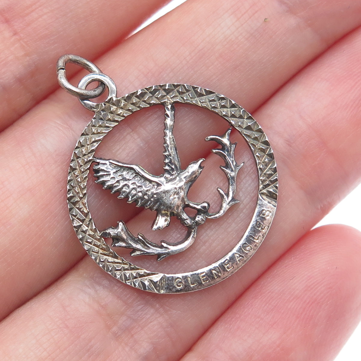 925 Sterling Vintage GMC Birmingham Gleneagles Golf Club Diamond-Cut Pendant