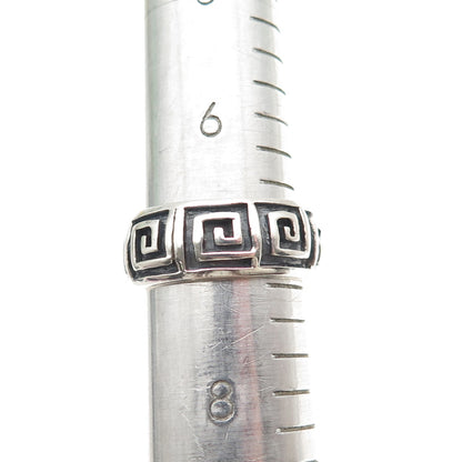 925 Sterling Silver Vintage Spiral Oxidized Band Ring Size 7.25