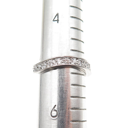 925 Sterling Silver Round-Cut C Z Wavy Band Ring Size 5
