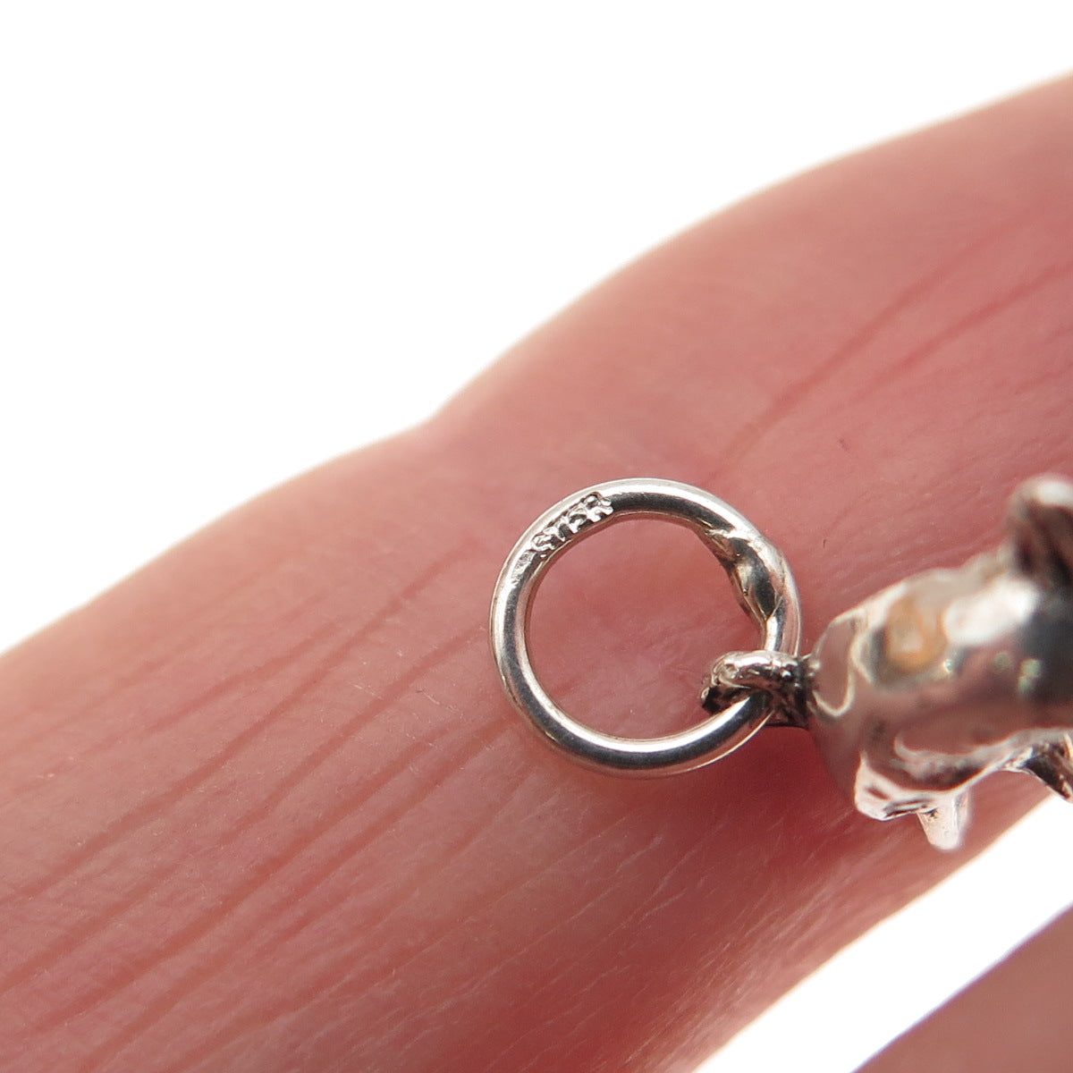 925 Sterling Silver Vintage Dolphin Oxidized Mini Charm Pendant