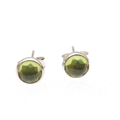 Pandora 925 Sterling Silver Real Peridot August Birthday Blooms Stud Earrings
