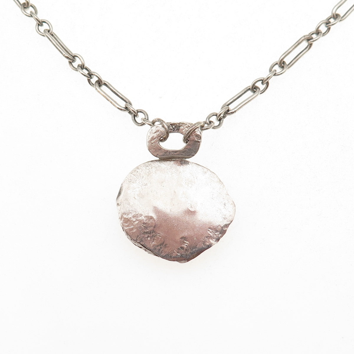 925 Sterling Silver 2-Tone Vintage Medusa Greek Coin Chain Necklace 16"