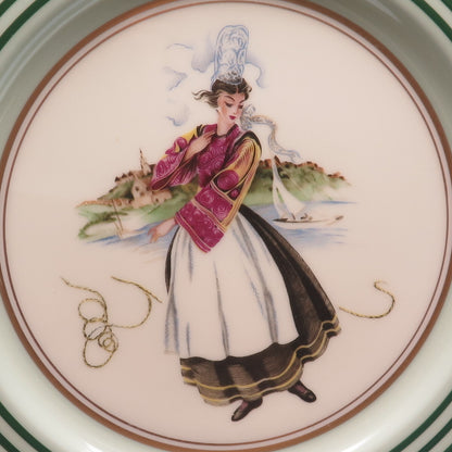 ROSEDALE China Made in USA Vintage Senorita Hand Painted Porcelain Cabinet Plate
