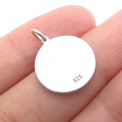 925 Sterling Silver Blue Enamel Scorpio Zodiac Sign Minimalist Charm Pendant