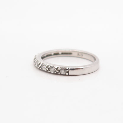 925 Sterling Silver Round-Cut C Z Band Ring Size 6