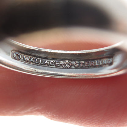 WALLACE 925 Sterling 2-Tone Vintage 1971 Aegean Weave Adjustable Ring Size 7.25