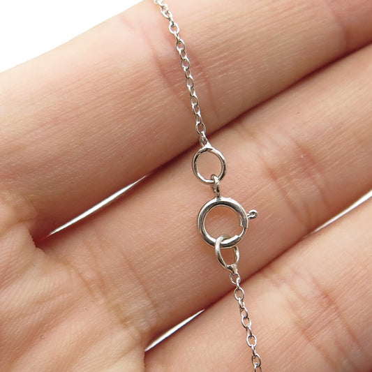 925 Sterling Silver Real Amethyst Gemstone Pendant Rolo Chain Necklace 18"