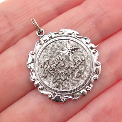 Griffith & Sons Co. 925 Sterling Silver Vintage Happy Birthday Charm Pendant