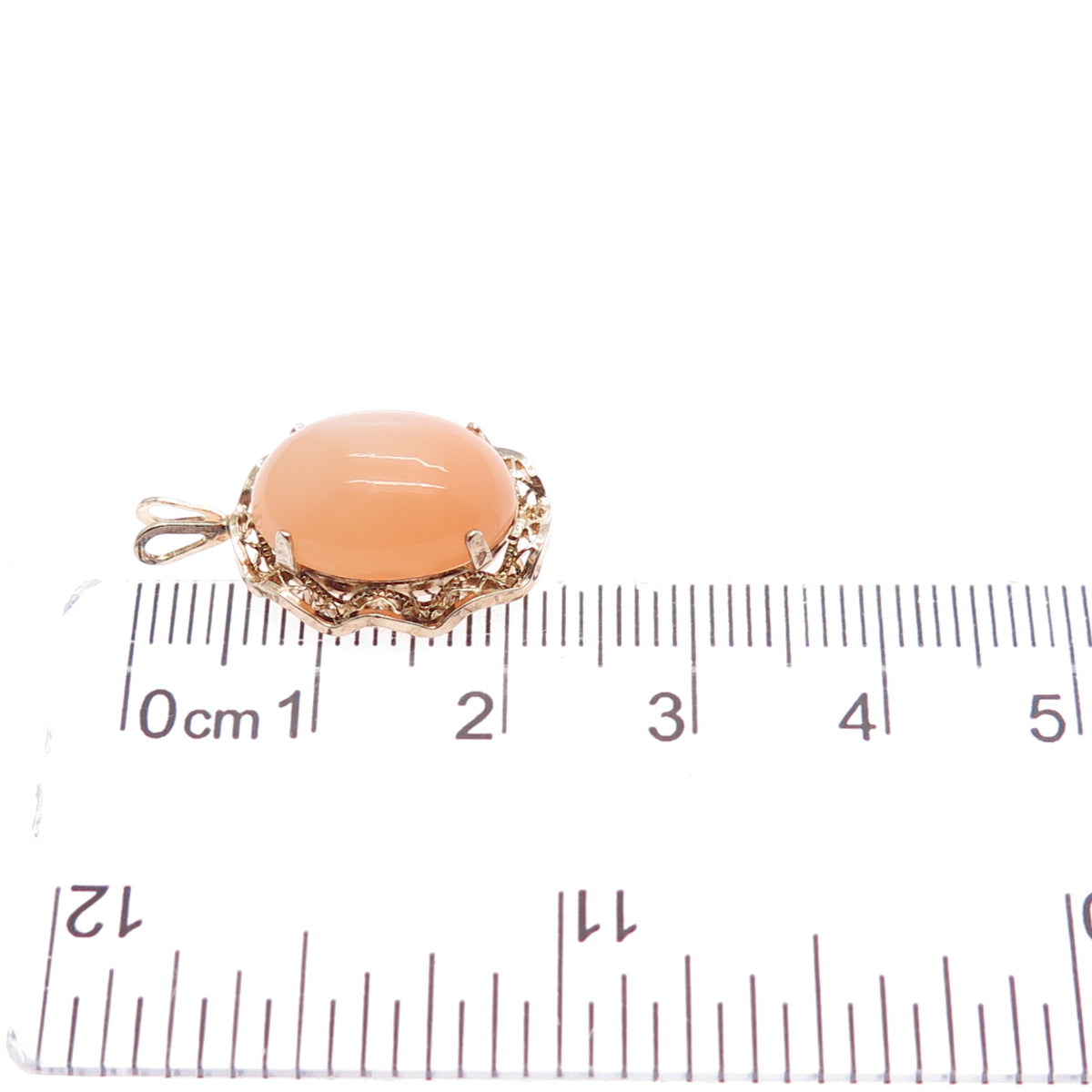 925 Sterling Silver Gold Plated Vintage Optic Fiber Cat's Eye Minimalist Pendant