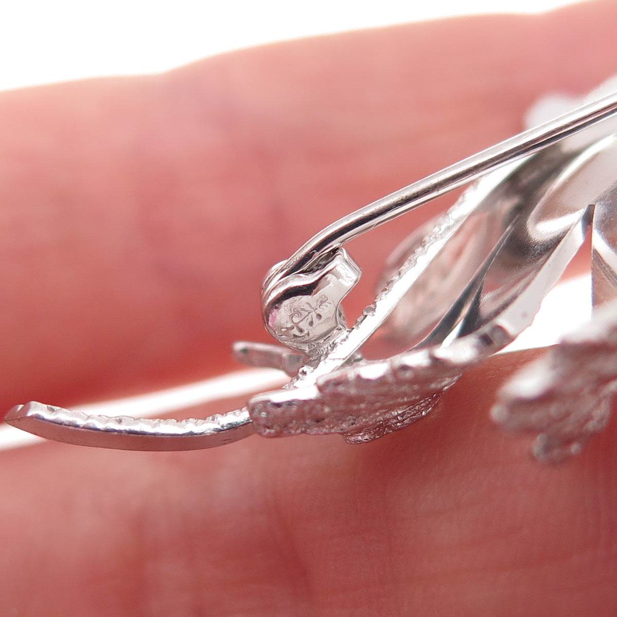 Kollmar & Jourdan 925 Sterling Silver Vintage Floral Leaf Pin Brooch