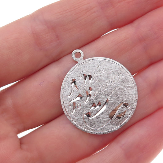 Griffith & Sons 925 Sterling Silver Vintage A Date To Remember Charm Pendant