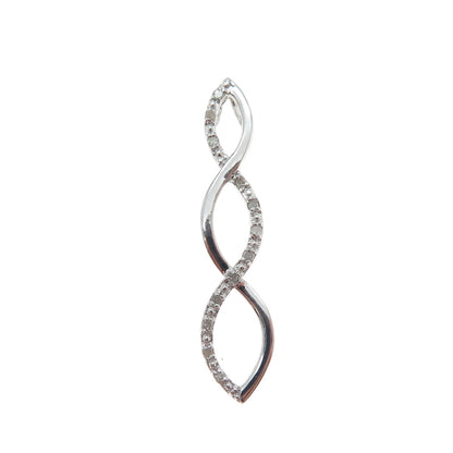 CHARLES WINSTON 925 Sterling Silver Real Diamond Infinity Slide Pendant