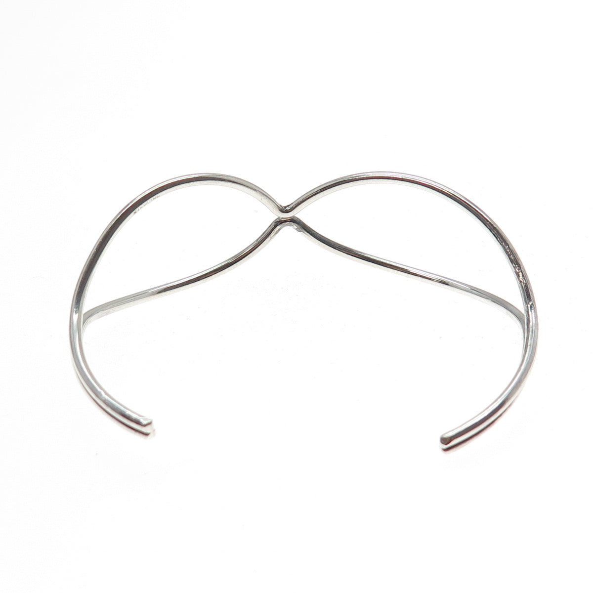 925 Sterling Silver Vintage Modernist Adjustable Cuff Bracelet 6.25"