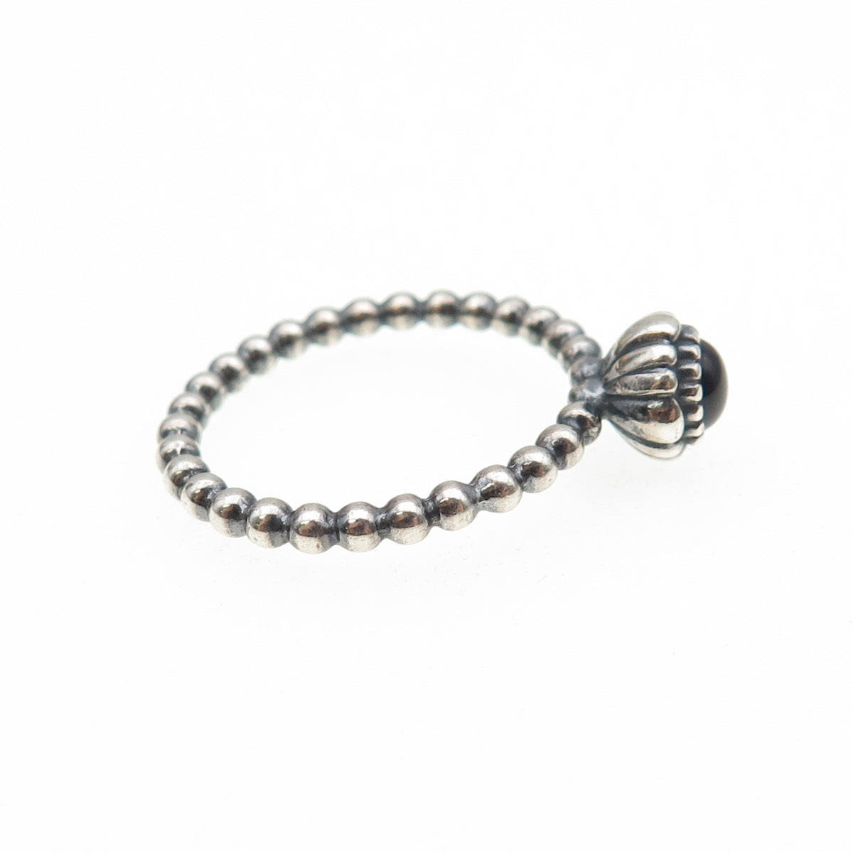 PANDORA Sterling Silver Real Amethyst February Birthstone Bubble Ring Size 8.75