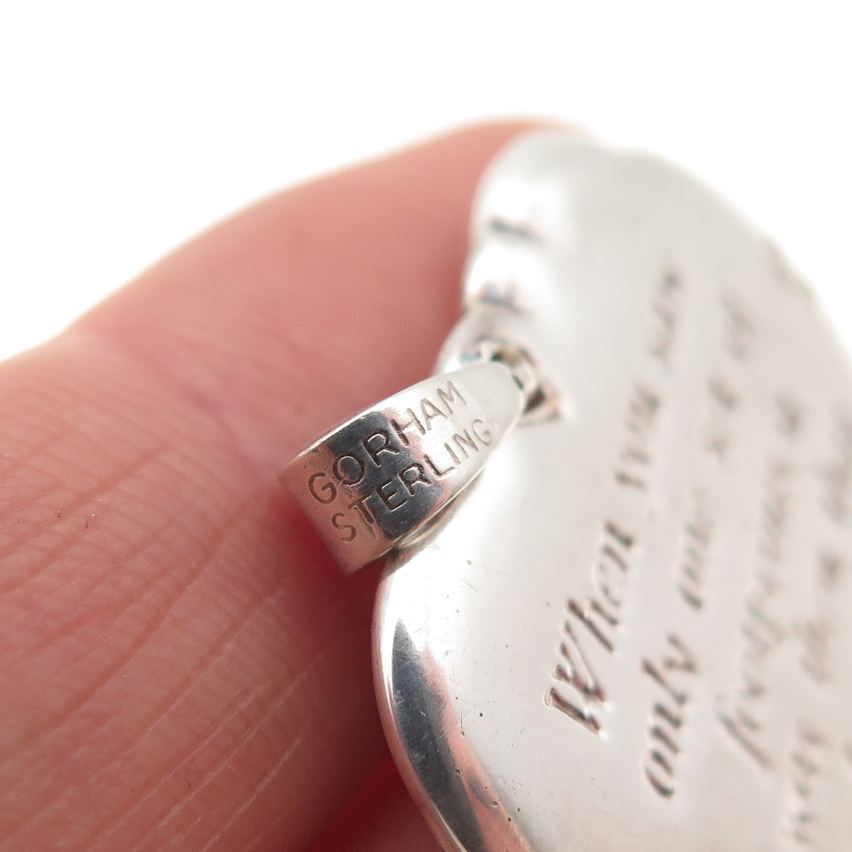 GORHAM 925 Sterling Silver 2-Tone Vintage Footprints in the Sand Charm Pendant