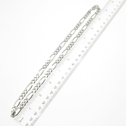 925 Sterling Silver Vintage Italy Figaro Chain Necklace 20"