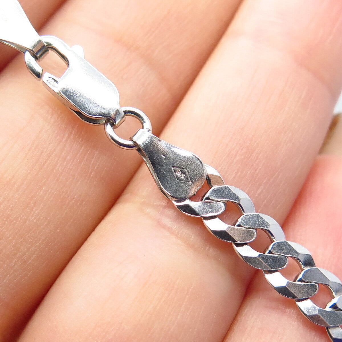 925 Sterling Silver Italy Cuban Chain Necklace 25"