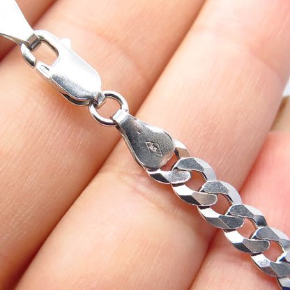 925 Sterling Silver Italy Cuban Chain Necklace 25"