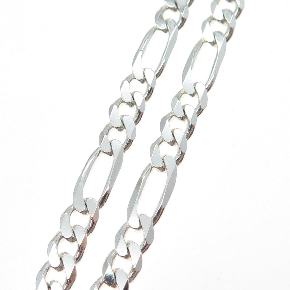 925 Sterling Silver Vintage Italy Figaro Chain Necklace 16"