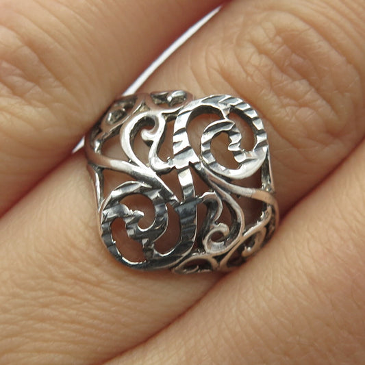 925 Sterling Silver Vintage Ornate Ring Size 5.75