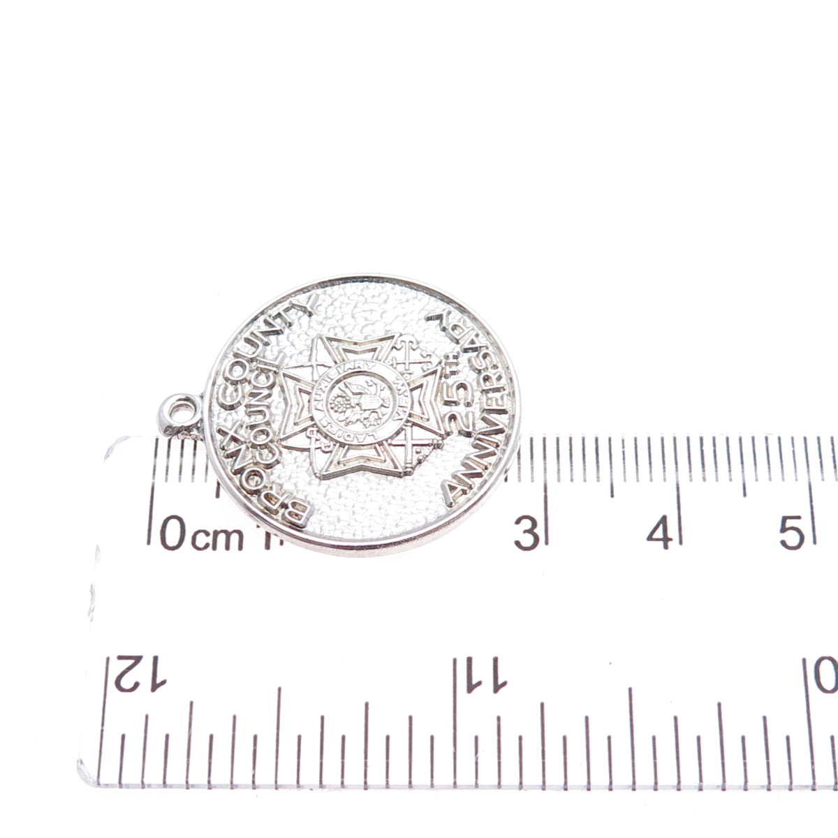 WAYNE 925 Sterling Silver Vintage Bronx County Council 25th Anniversary Pendant