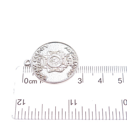 WAYNE 925 Sterling Silver Vintage Bronx County Council 25th Anniversary Pendant