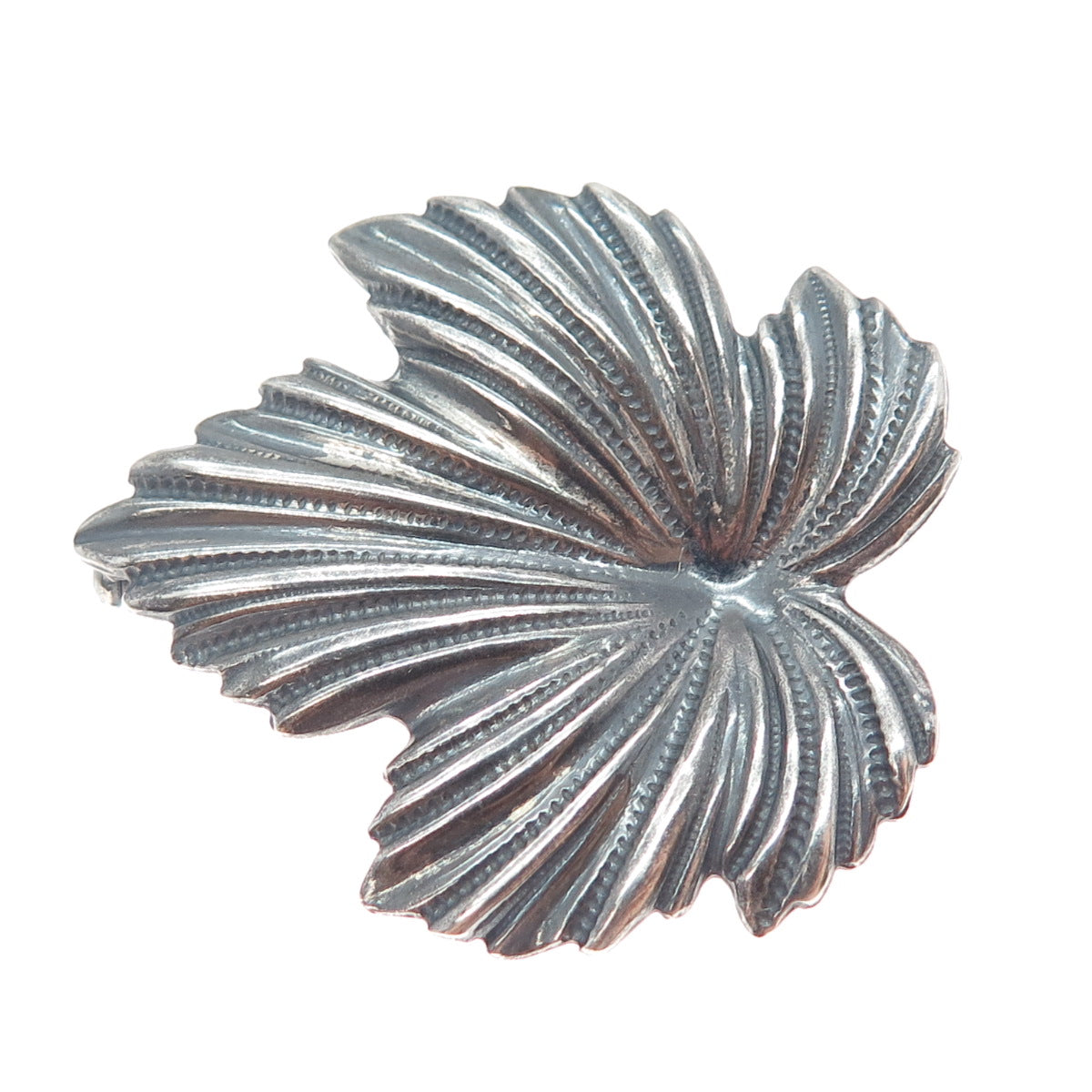 JEWELART 925 Sterling Silver Vintage Maple Leaf Oxidized Pin Brooch
