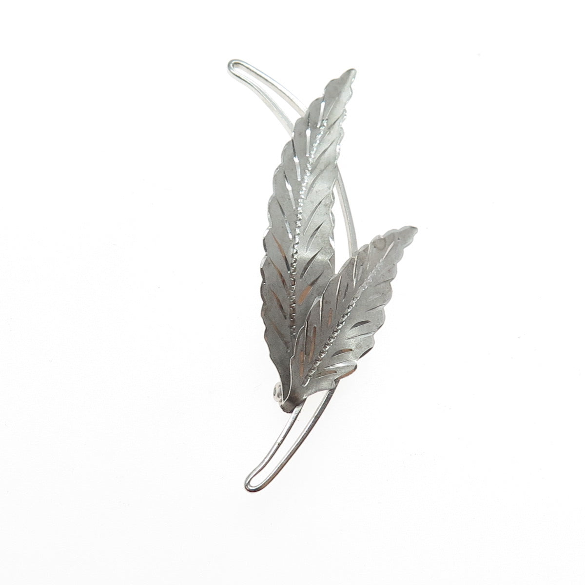 Curtis Curtman 925 Sterling Silver Antique Art Deco Floral Leaf Pin Brooch