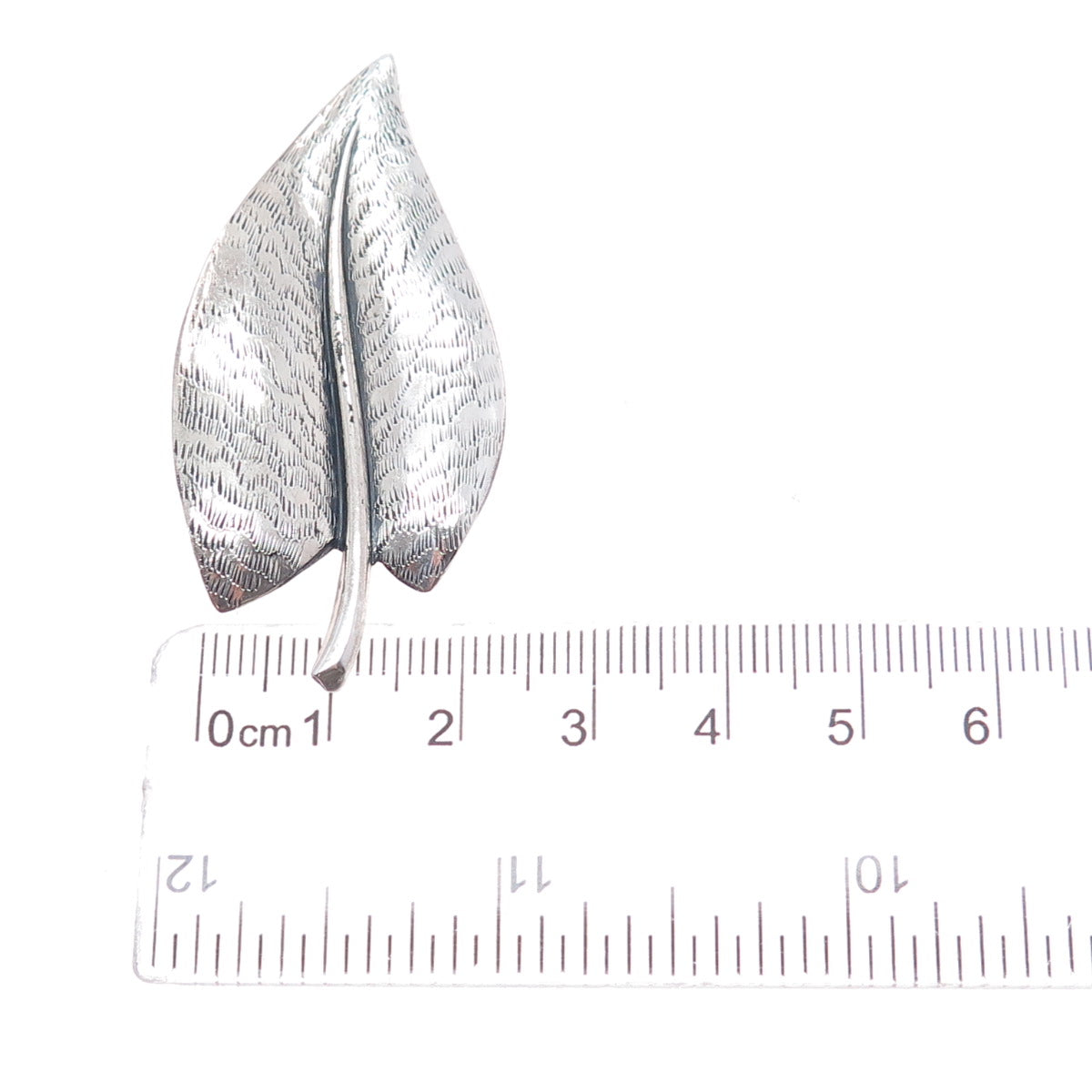 BEAU 925 Sterling Silver Antique Art Deco Floral Leaf Oxidized Pin Brooch