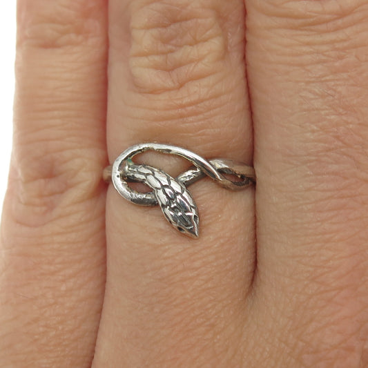 925 Sterling Silver Vintage Snake Ring Size 6.25