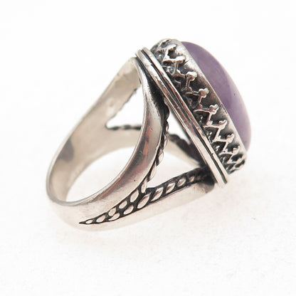 Carolyn Pollack 925 Sterling Silver Vintage Real Amethyst Oxidized Ring Size 7